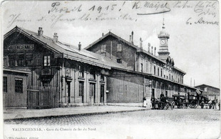 1846 - La 1ere liaison Paris-Bruxelles, "Le train arrive à Valenciennes" - Valenciennes